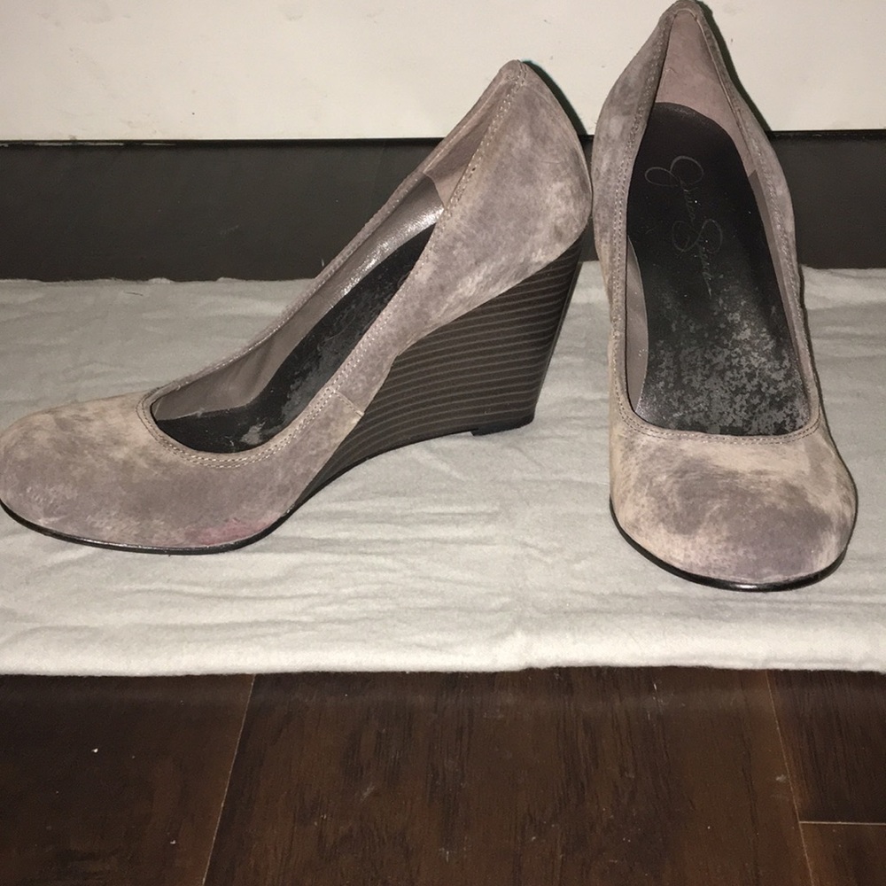 Jessica Simpson micro suede wedges